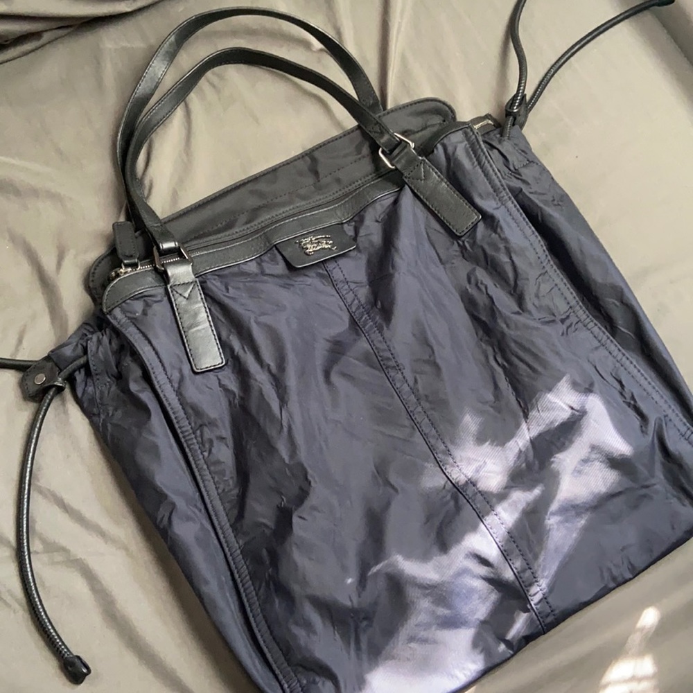 Burberry navy blue tote bag